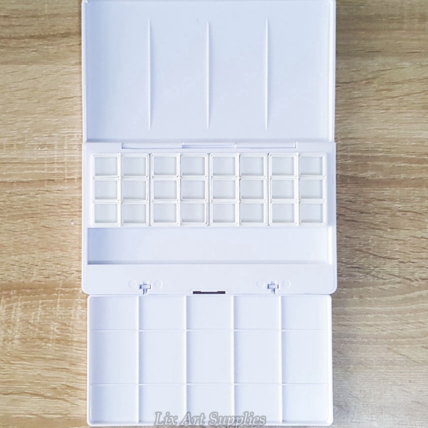 

(C52☆] V-Tec Empty Watercolor Plastic Box Set 24 Half pan Palette NBX-24.