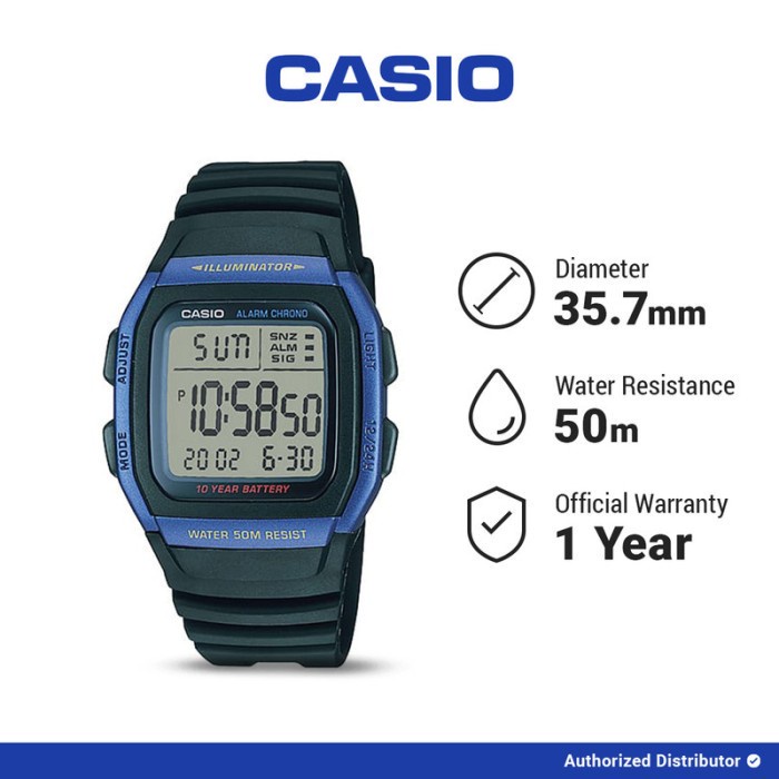 [READY INSTANT] Casio Jam Tangan Pria W-96H-2AVDF Digital