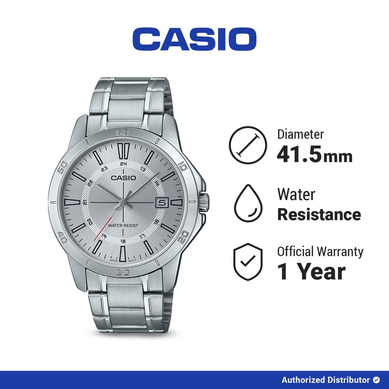 [READY INSTANT] Casio Jam Tangan Pria MTP-V004D-7CUDF Original Analog Silver