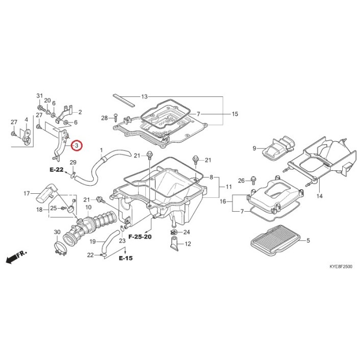 Besi Plate Stay Oil Cup Mega Pro New Monoshock 2010 - 17210KYE900 ORIGINAL