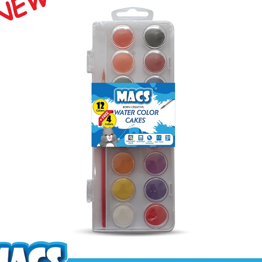 

[U54-✉] MACS Cat Air Water Color Cakes 12 + Free 4 Warna➤.!!