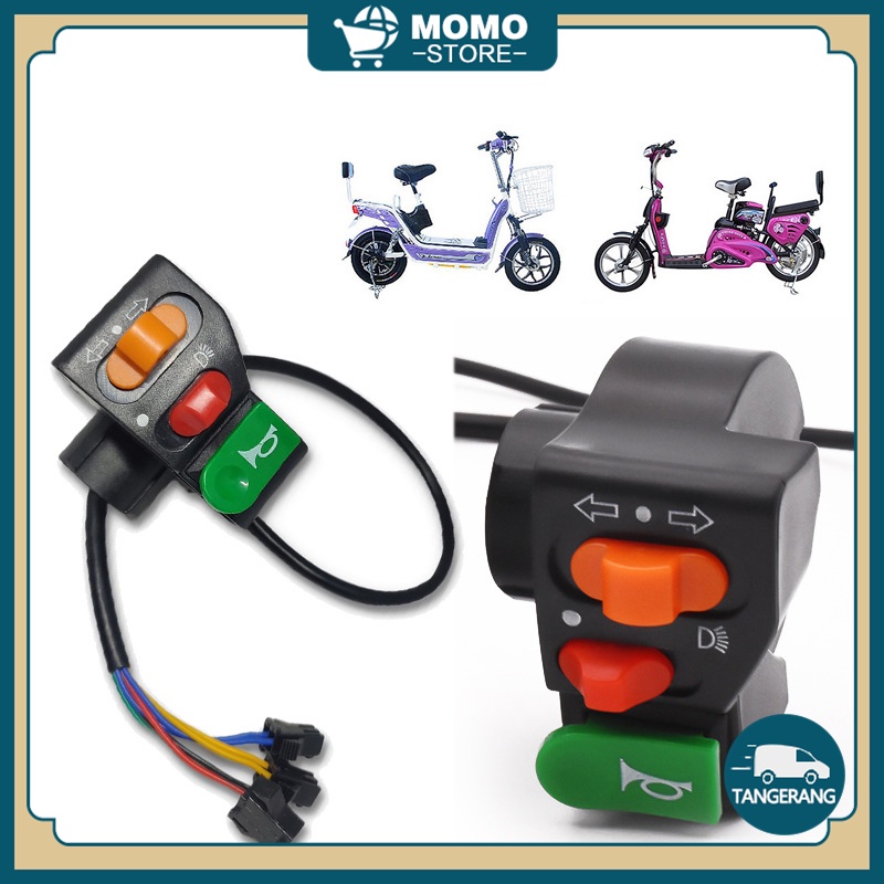 Tombol lampu klakson 3 In 1 Saklar Sepeda Listrik Universal Saklar Sein Sepeda Listrik