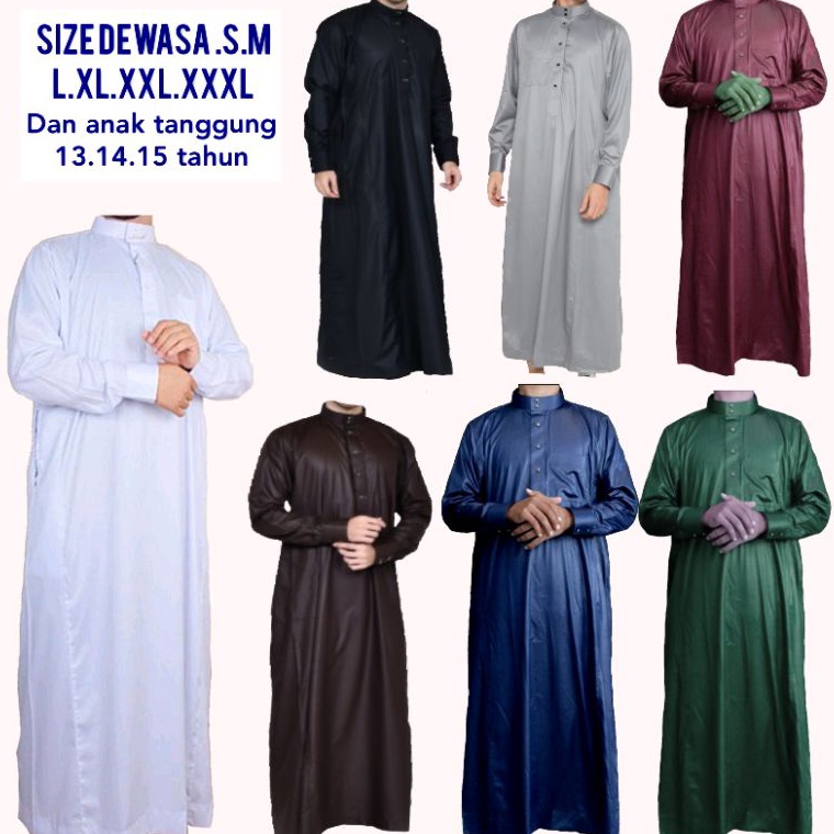 (49X✼➢✬ jubah MANSET gamis pria jubah haromain gamis laki laki manset jubah arab gamis arab Lagi.dis
