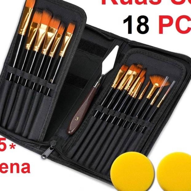 

[Z76-☼> Art Brush Set Kuas Lukis BRS-12 SET Kuas Alat Lukis Set Lengkap Mixing Knife Murah Berkualitas㊖.