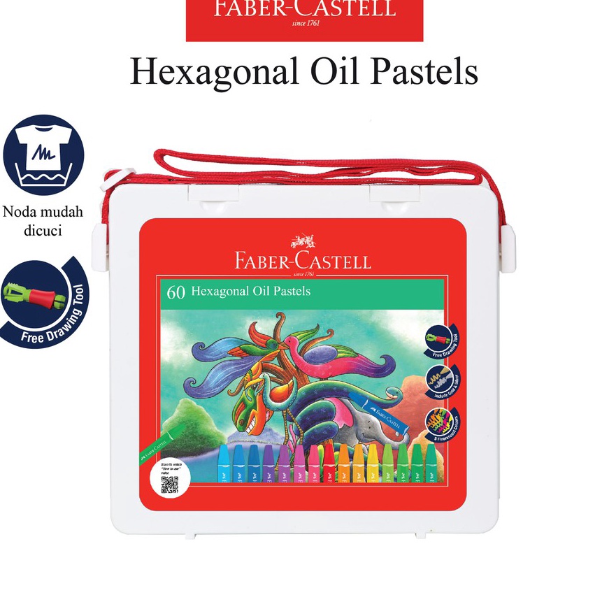 

(U53-♪] Crayon Faber Castell Hexagonal Oil Pastel 60 Warna✯.