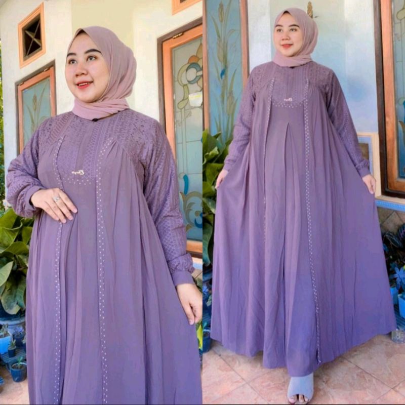 -Bidadari Store- Gamis Pesta Kondangan Cory Qorys Rapunzel Ceruty JUMBO _Grosir Baju Dian_