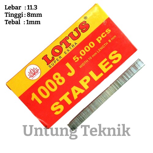 

Lotus Isi Staples gun 8mm / Refill Staples tembak