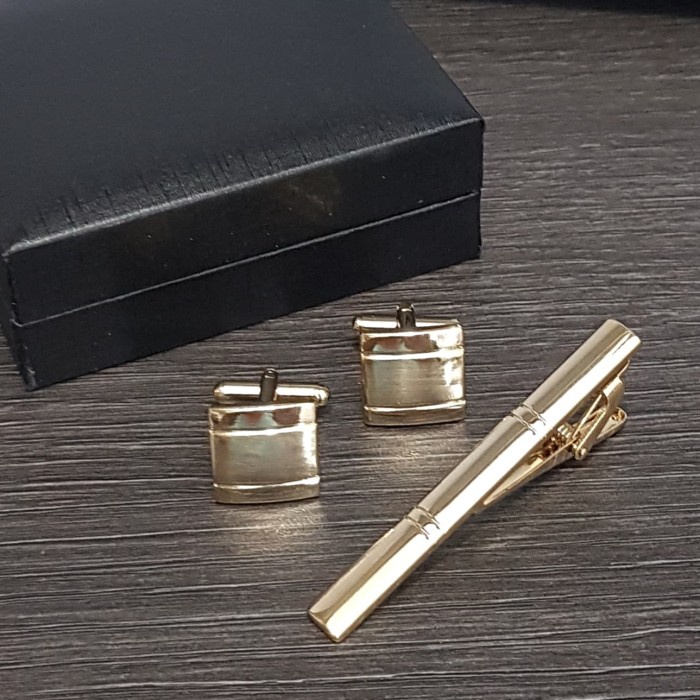 BEST SELLER CUFFLINK DAN JEPIT DASI GOLD