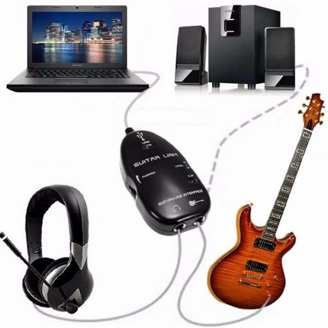 TER-UPDATE USB GUITAR GITAR LINK CABLE KABEL EFEK #ORIGINAL