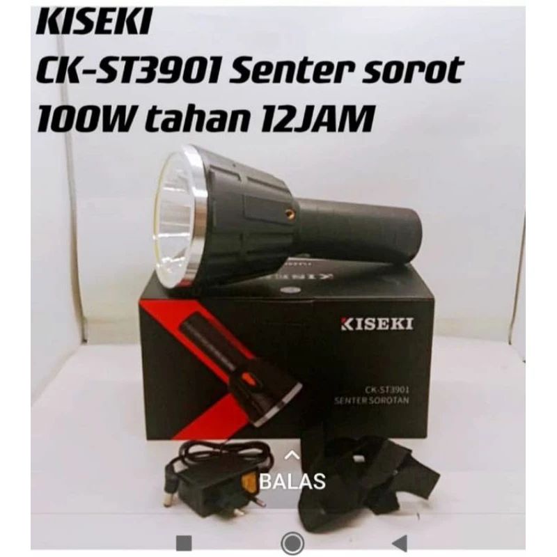 SENTER TANGAN 100W SUPER TERANG TAHAN 12JAM KISEKI CK-ST3901| SENTER SOROT