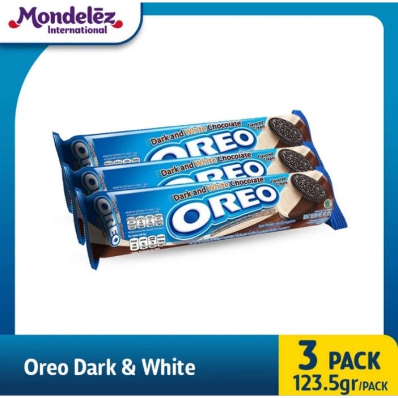 

Oreo Biskuit Krim Rasa Dark & White 123.5 gr Paket 3 Pc