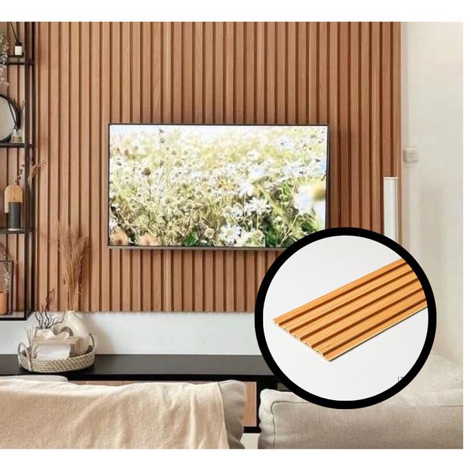 WPC Wood Wall Panel PVC Wallpanel Dekorasi pengganti Stiker Dinding