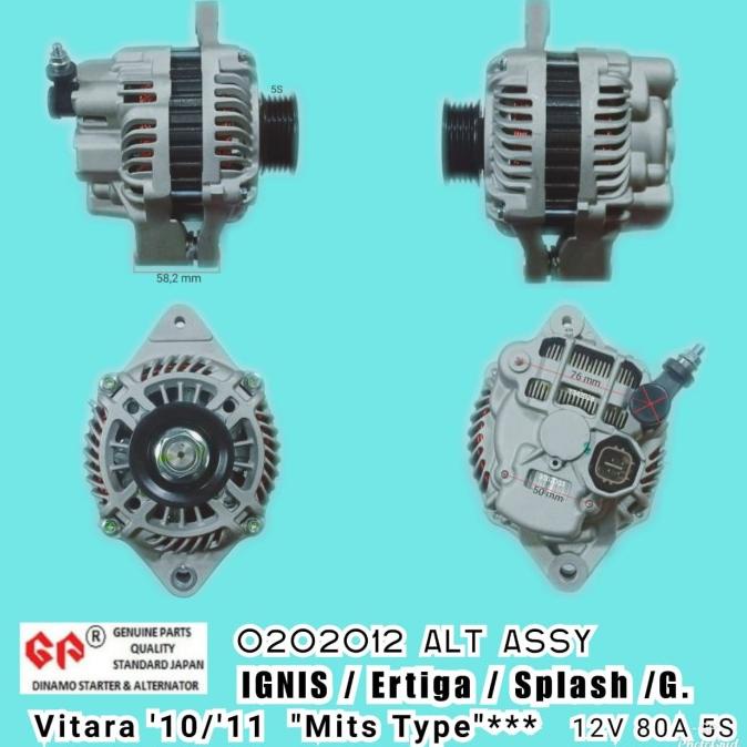 Dinamo Alternator GP Suzuki SX4 / Ignis / Ertiga / Splash / G Vitara