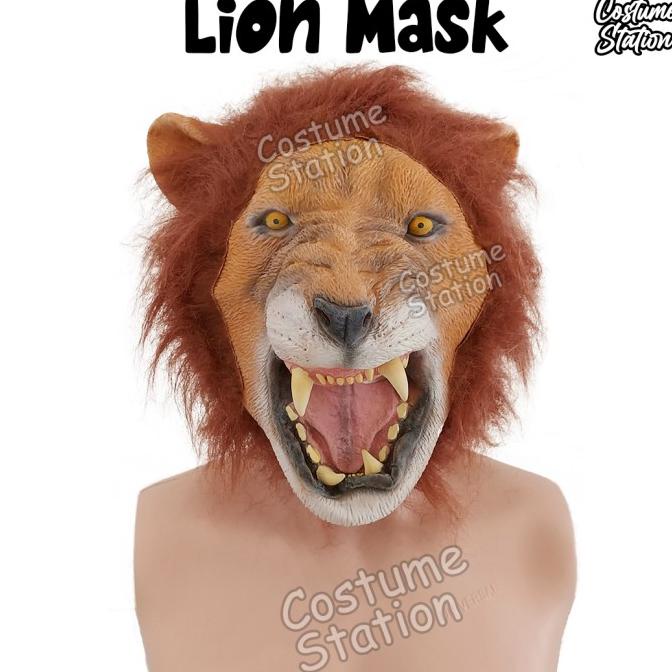 Topeng Singa / Lion Mask Latex Macan Hewan Binatang Animal Halloween