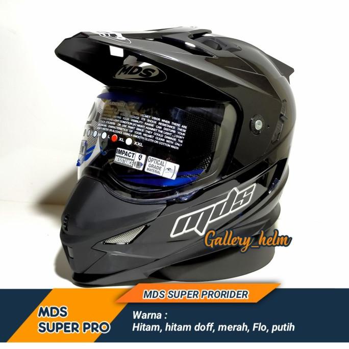 ORDER SEKARANG HELM MDS SUPERMOTO SOLID HITAM MDS SUPER PRO CROSS TRAIL
