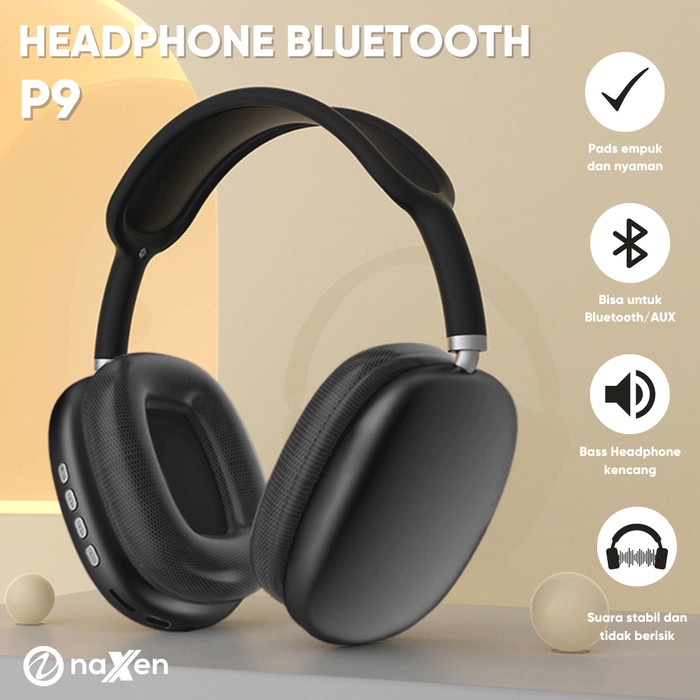 HEADSET HEADPHONE BLUETOOTH NAXEN P9 HIFI STEREO BASS MACARON