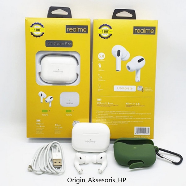 REALME AIR BUDS PRO WITH CASE WIRELESS EARPHONE 5.0 HEADSET BLUETOOTH