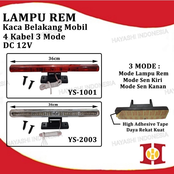 Lampu Rem Strobo Kedip Brake Stop Light Tempel Kaca Belakang Mobil terbaik