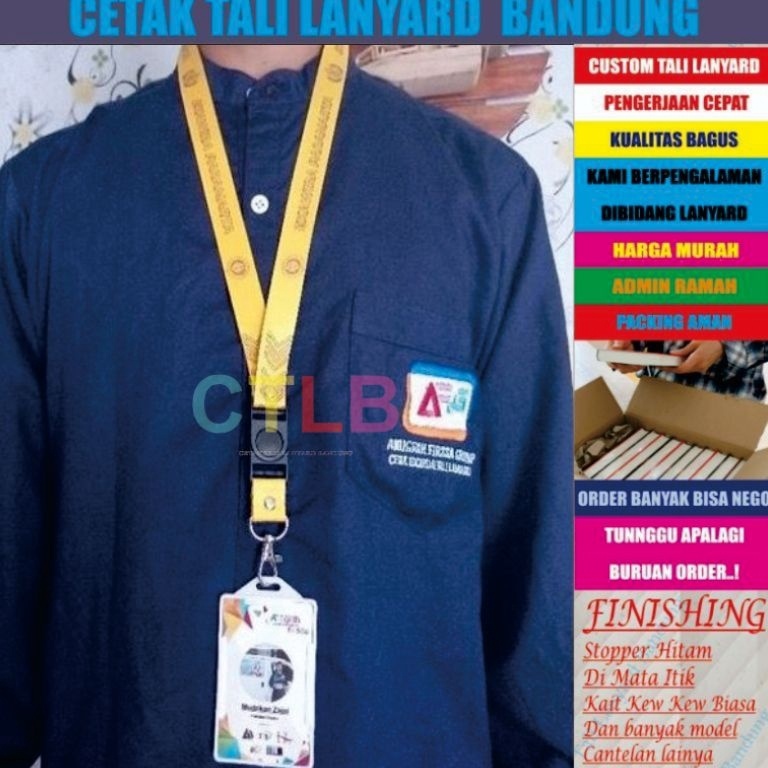 GNJW3909  Tali lanyard  ID card custome dan casing satu set/cetak  lanyard id card custome dan casin