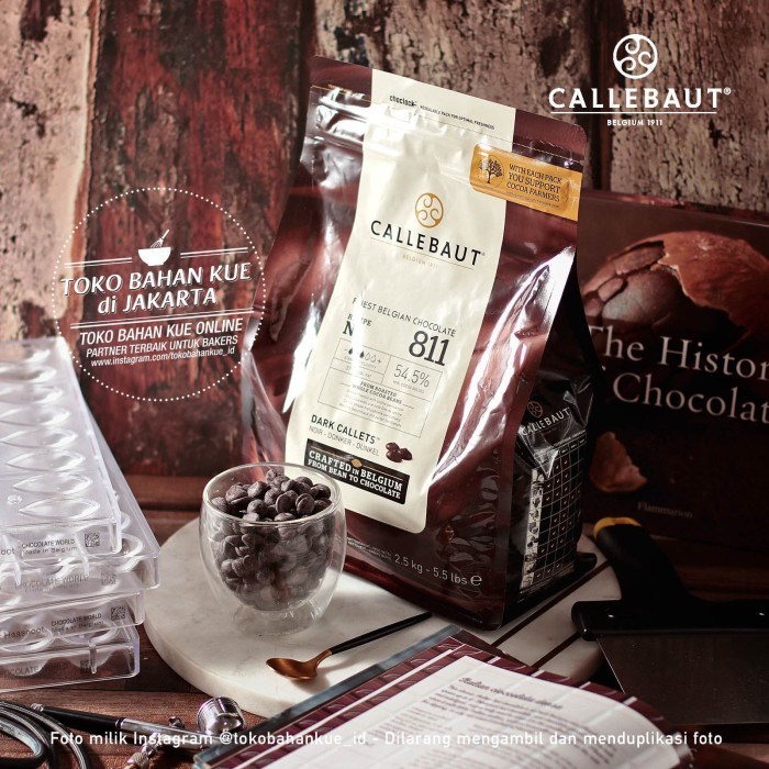 

Callebaut 811NV Dark Chocolate 54,5% Couverture 500gr Coklat Baking