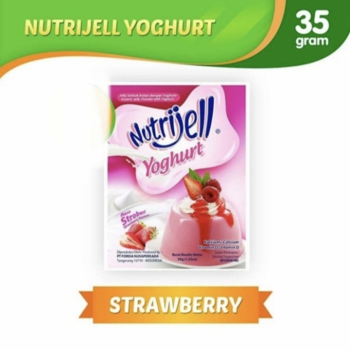 

Nutrijel Nutrijell Yoghurt Strawberry Stroberi 35gram 35 gram