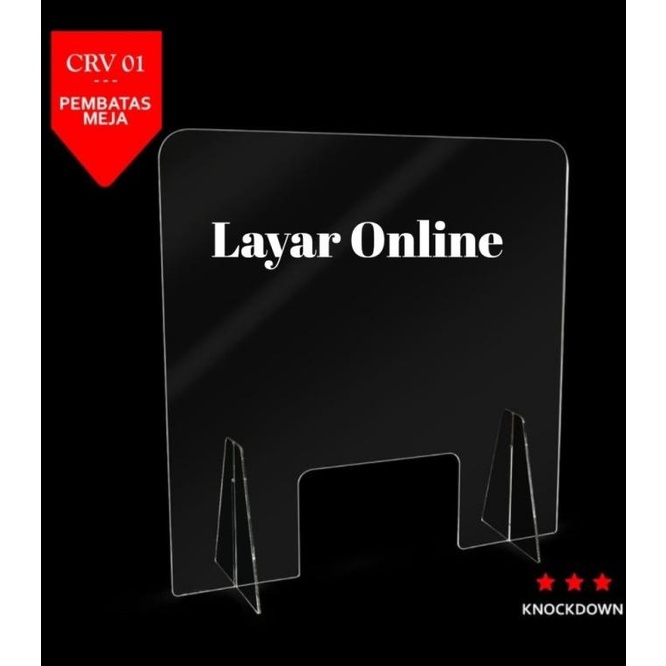

Sekat Acrylic 2Mm Lebar 120X60Cm Meja Teller Kasir Partisi Pembatas