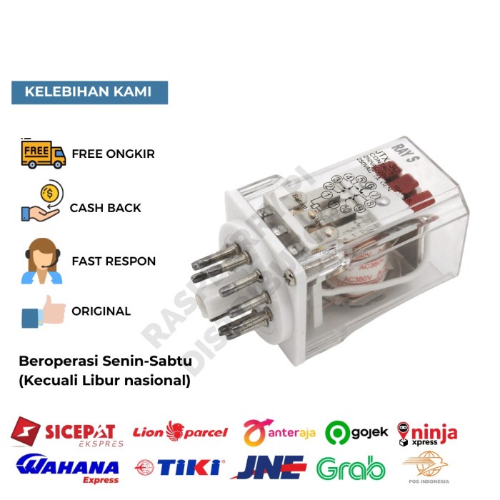 Promo Rays General Purpose Power Relay Jtx-3C 2P (3No 3Nc) 10A Terbaru