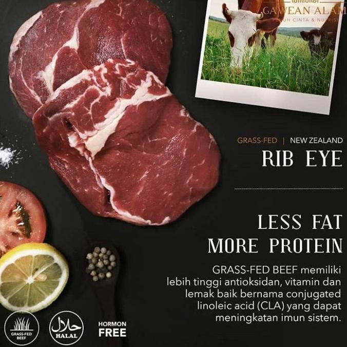

Nz Grass-Fed Rib Eye - Daging Sapi Rib Eye - Steak Cut (200 Gram) Bronisshop