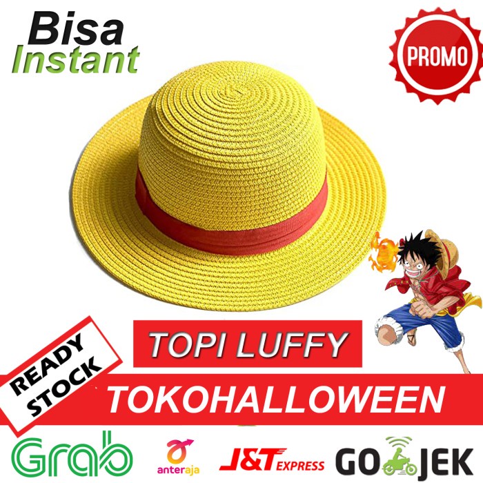 Topi topi luffy one piece shanks topi jerami topi pantai(O4G5) BISA COD Topi Pria Keren Topi Pria Ba