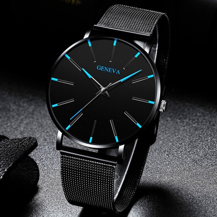 BISA COD Jam tangan ultra tipis pria GENEVA 023 /JAM TANGAN ANTI AIR/JAM TANGAN ANALOG/JAM TANGAN
