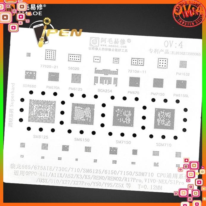 Plat Cetakan Amaoe Sm6125 Sm6150 Pm6125 Ov 4 Bga Cetakan Tebal