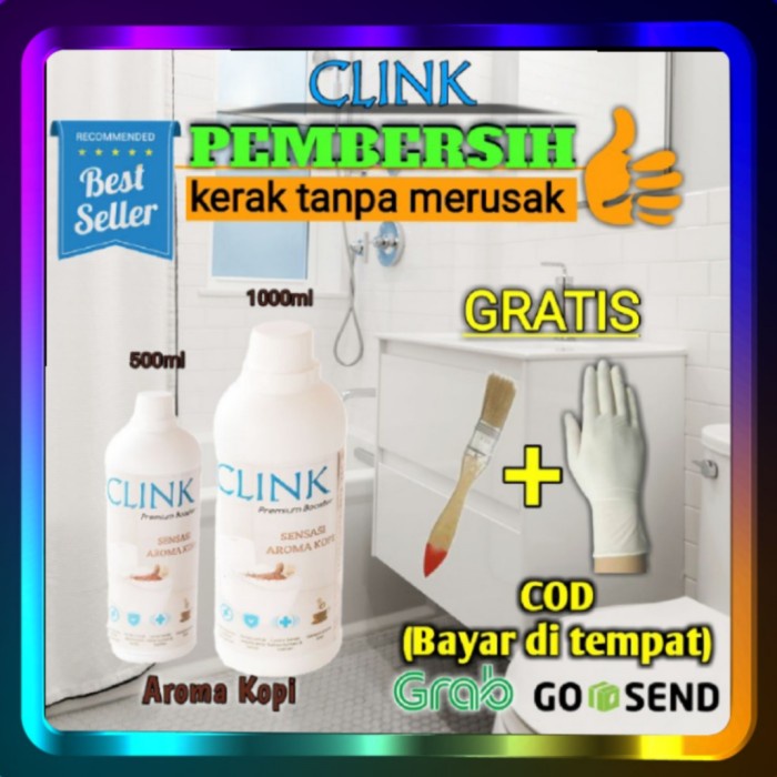 CAIRAN PEMBERSIH KERAK KERAMIK KAMAR MANDI & TOILET CLOSET CLINK AMPUH