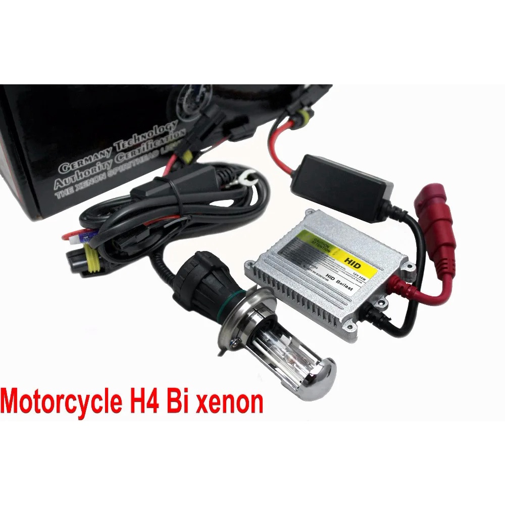 ❤Free shipping Motorcycle Xenon H4 Socket High Low Light HID 12V 35W Slim Ballast Bi Xenon Kit 4300K