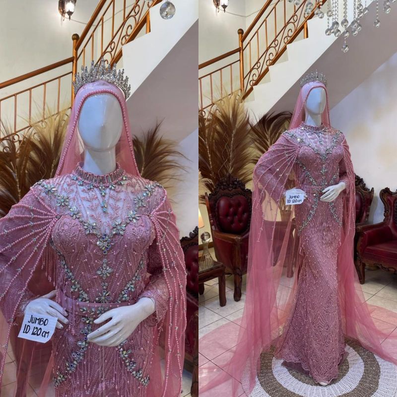 gaun pengantin jumbo / slim dress semata kaki ukuran  big size