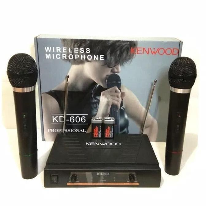 Mic Wireless Double Kenwood Kd 606 Microphone / Mik Tanpa Kabel