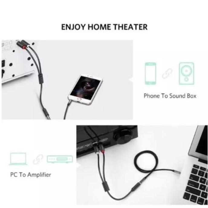 Ugreen Kabel Audio 3.5Mm To Rca 2 Male Ugreen Aux 3.5Mm Female To Rca