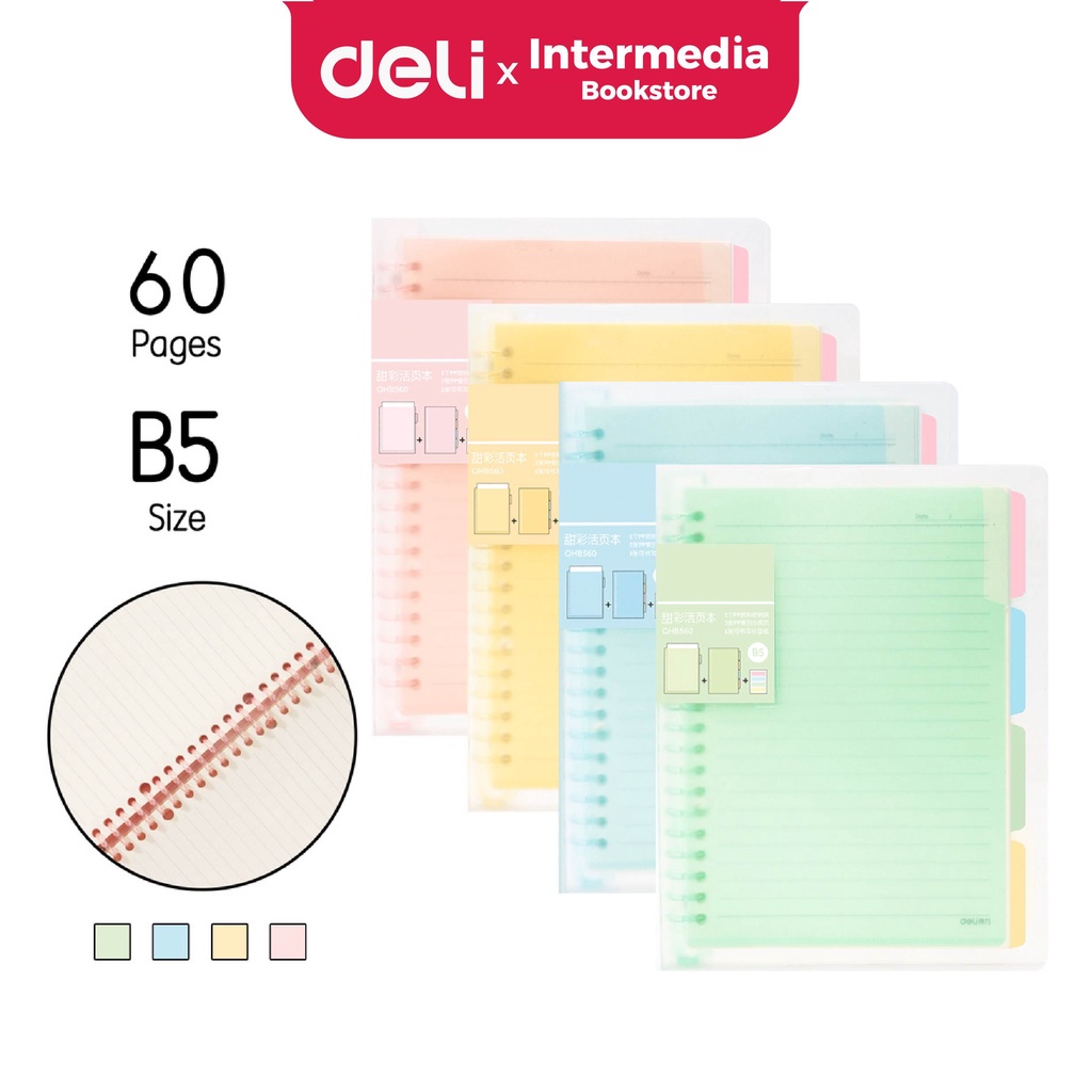 

Deli Qhb560 Buku Vivid Loose Leaf Binder B5 60 Halaman Warna Pastel