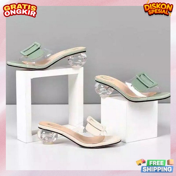 Sendal Kondangan Ibu2 Sandal Jinjit Terlaris Hill Casual Sepatu Hak Tinggi Heels Viral Sandal Hak Ti