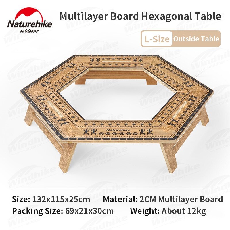 TOKO.PEJALAN MEJA HEXAGONAL NATUREHIKE NH21JU004 (SIZE L OUTSIDE TABLE)