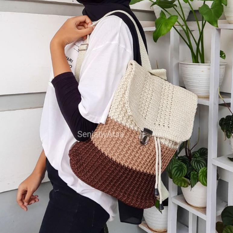 PREMIUM Tas Ransel Rajut Blaster - SenjabyAtsa ready