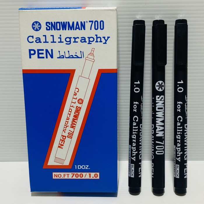 

Drawing Pen Snowman Calligraphy 1.0 No.Ft 700 ( Hitam ) / 1 Box I2 Pcs Terbaru