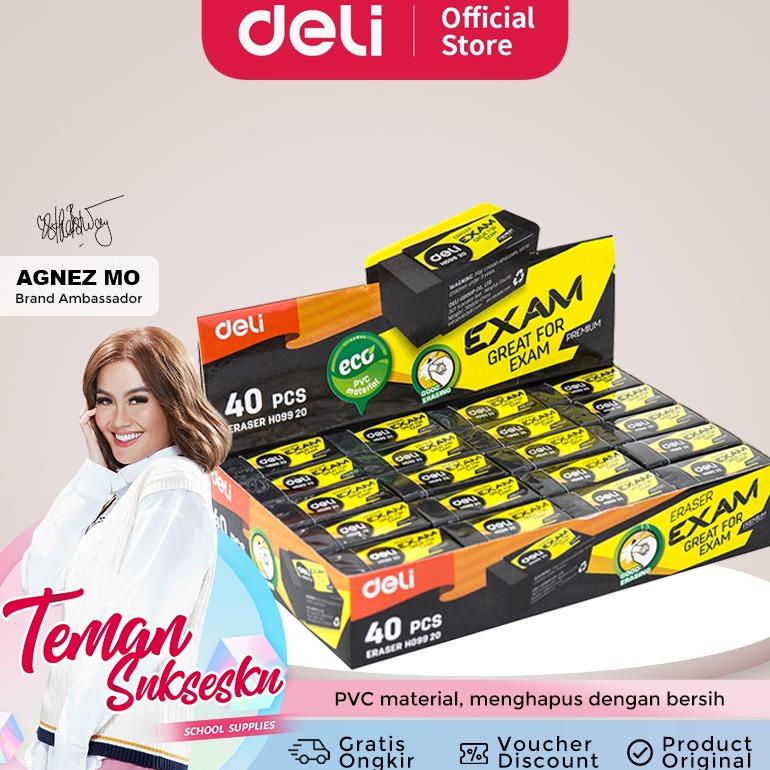 

Deli Penghapus Eraser Ujian Exam 2B 33 15 12mm 10gram pcs Hitam Black EH09920