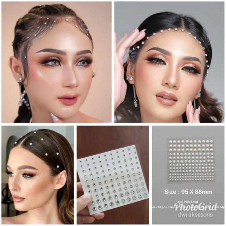 LARIS MNS Hiasan rambut mutiara tempel manik manik tempel pearl sticker/mutiara rambut/stiker wajah 
