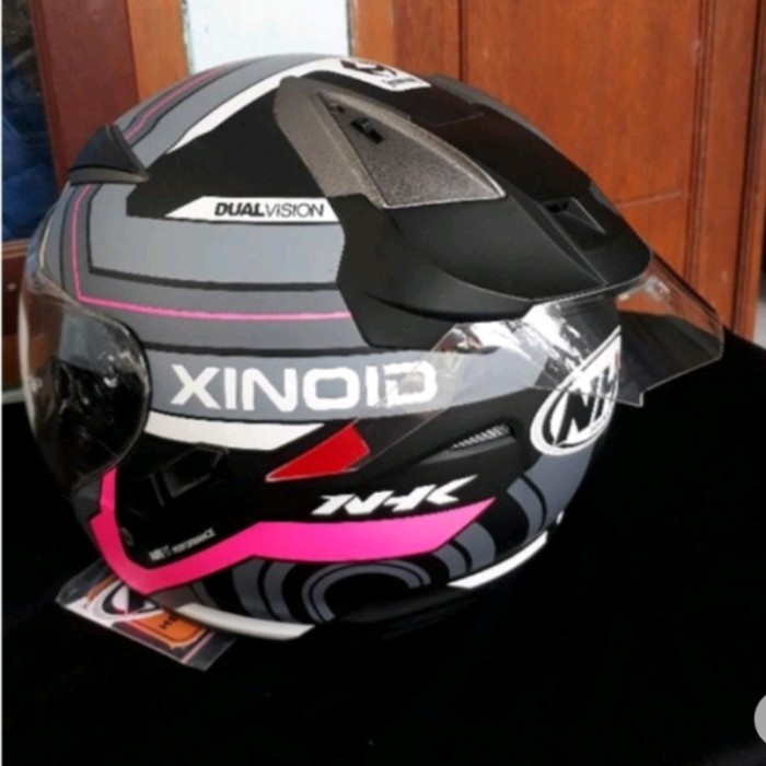 ✨New Helm Nhk R1 Xinoid Black Pink Doff Pket Spoiler Bisa Gojek