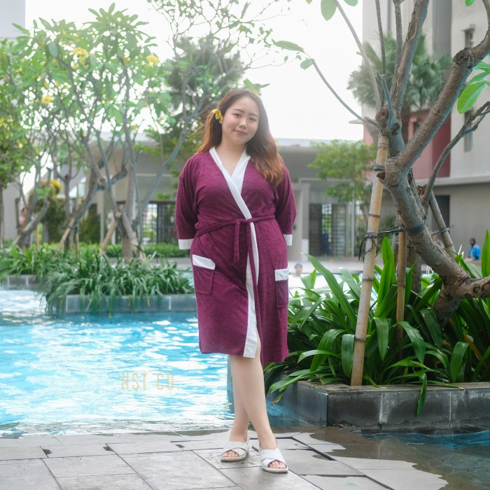 Kimono Kimono Handuk Jumbo HST // (MAKS 80kg) Tenun Wol Adem - Pink Muda(X8H7) Kimono Handuk Anak Pe