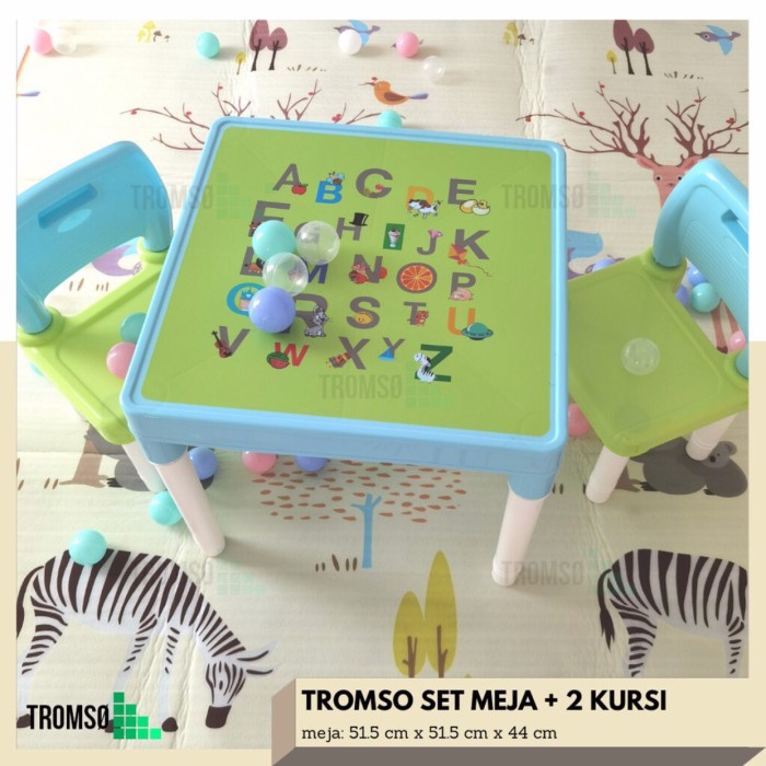 Ready stok meja belajar anak karakter set kursi /meja lipat plastik /meja anak