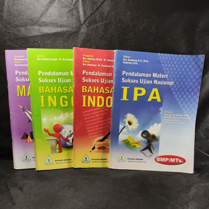 Buku Pendalaman Materi Sukses Ujian Nasional IPA, Bahasa Indonesia, Bahasa Inggris, Matematika, Akas