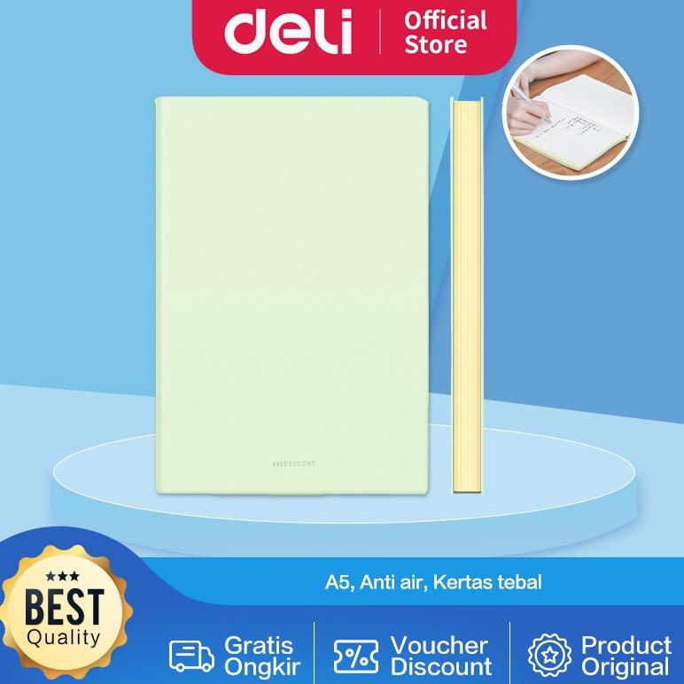 

Deli Leather Cover Notebook/ Buku Catatan / Agenda Sampul Kulit A5 96 Lembar Soft Cover Warna Pastel 80 GSM EN140L