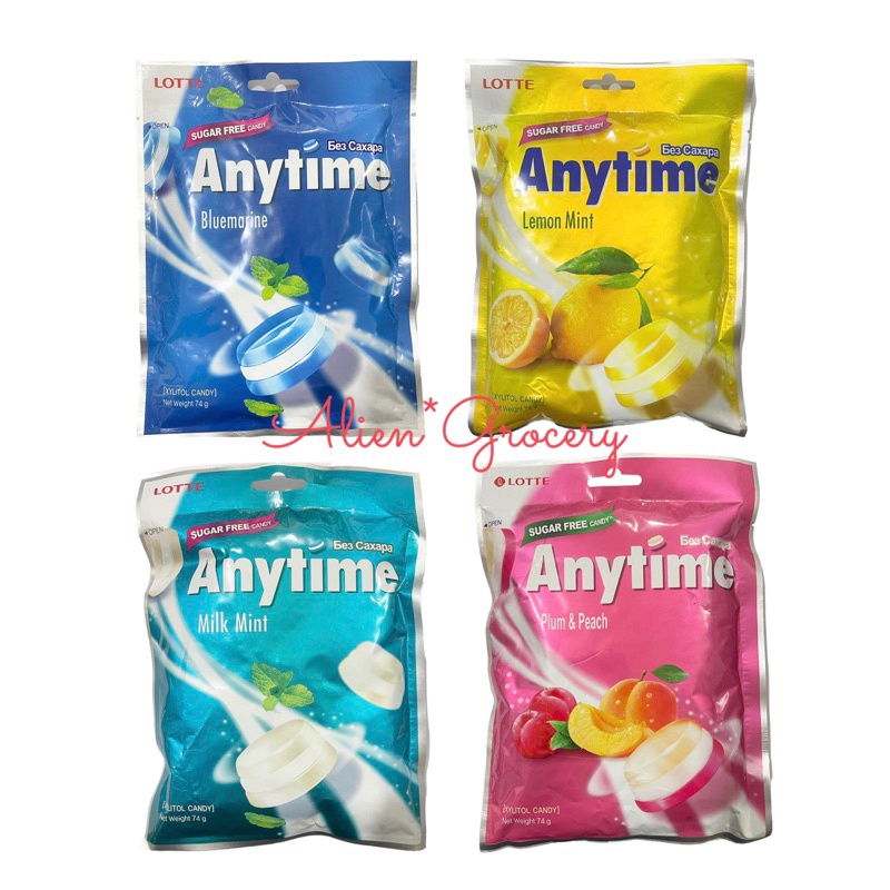 

Lotte Anytime Sugar Free Candy Permen Lk Nt Plum Peach Blue Marine Lemon 74Gr