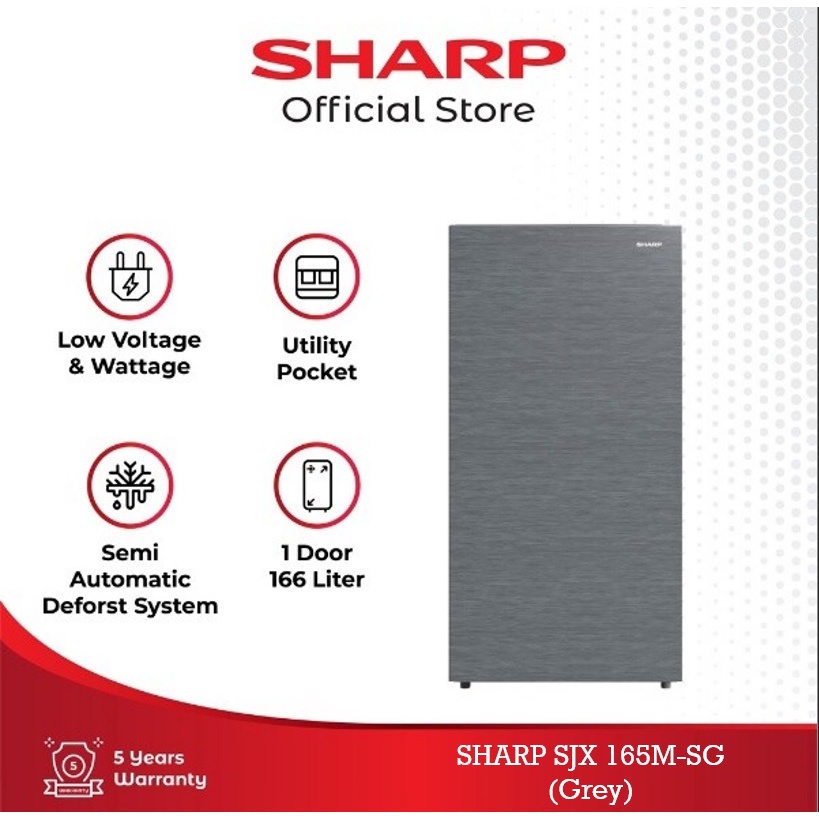 Kulkas 1 Pintu Sharp SJ-X 165M - SG/SR 133 Liter Gross